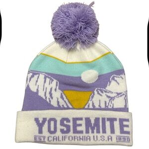 No Boundaries Soft Purple and White Yosemite Beanie Adult One Size